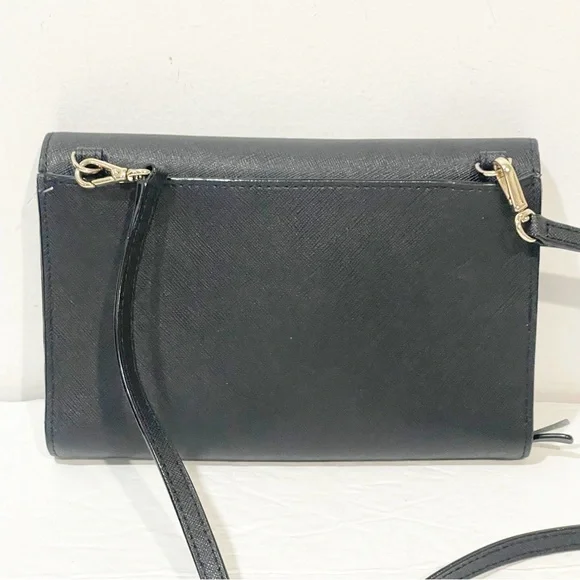 Kate Spade Winni Laurel Way Black Leather‎ Crossbody Wallet Bag